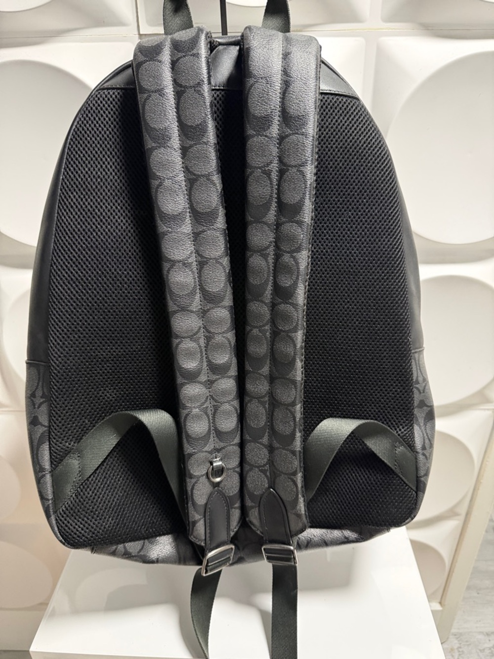 Coach Men's Charcoal Signature Canvas Backpack - Picture 2 of 7